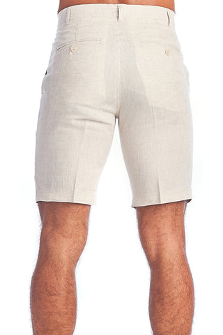 Men's Resort Casual 100% Linen Flat front Dress Shorts - Mojito Collection - Beachwear, Mens Dress Shorts, Mojito  Linen Shorts, Natural LinenShorts, Resortwear Shorts