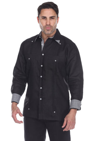 Mojito Collection Men's 100% Linen Guayabera Shirt Long Sleeve - Mojito Collection - Chacabana, Guayabera, Long Sleeve Shirt, Mens Shirt, Mojito Guayabera Shirt