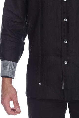 Mojito Collection Men's 100% Linen Guayabera Shirt Long Sleeve - Mojito Collection - Chacabana, Guayabera, Long Sleeve Shirt, Mens Shirt, Mojito Guayabera Shirt