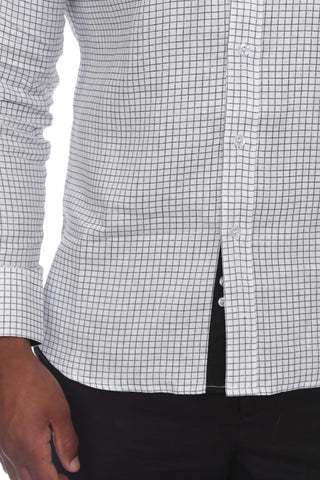 Men's Causal Checker Print Shirt 100% Linen Long Sleeve - Mojito Collection - Guayabera, Long Sleeve Shirt, Mens Shirt, Mojito Guayabera Shirt