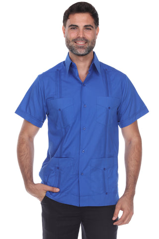 Mojito Collection Guayabera Shirt Classic Poly Cotton Blend Short Sleeve - Mojito Collection - Cuban Shirt, Guayabera, Mens Shirt, Mexican Wedding Shirt, Mojito Guayabera Shirt, White Guayabe