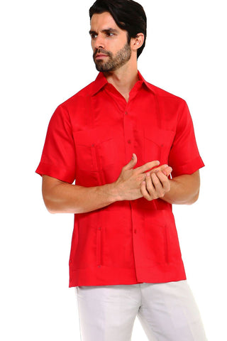 Mojito Collection Men's Traditional Guayabera Shirt Premium 100% Linen Short Sleeve  4 Pocket  Design - Mojito Collection - Guayabera, Mens Shirt, Mojito Guayabera Shirt, Short Sleeve Linen S