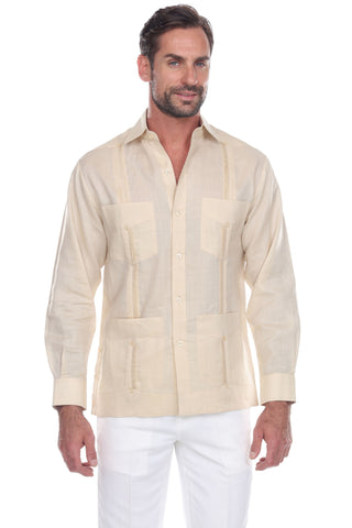 Mojito Collection Men's Guayabera Shirt Premium 100% Linen Long Sleeve - Mojito Collection - Chacabana, Guayabera, Linen Guayabera, Long Sleeve Shirt, Mens Shirt, Mojito Guayabera Shirt, Moji