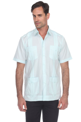 Mojito Collection Guayabera Shirt Classic Poly Cotton Blend Short Sleeve - Mojito Collection - Cuban Shirt, Guayabera, Mens Shirt, Mexican Wedding Shirt, Mojito Guayabera Shirt, White Guayabe