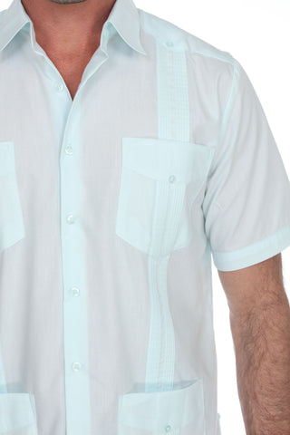 Mojito Collection Guayabera Shirt Classic Poly Cotton Blend Short Sleeve - Mojito Collection - Cuban Shirt, Guayabera, Mens Shirt, Mexican Wedding Shirt, Mojito Guayabera Shirt, White Guayabe