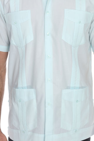 Mojito Collection Guayabera Shirt Classic Poly Cotton Blend Short Sleeve - Mojito Collection - Cuban Shirt, Guayabera, Mens Shirt, Mexican Wedding Shirt, Mojito Guayabera Shirt, White Guayabe