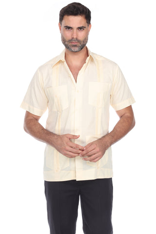 Mojito Collection Guayabera Shirt Classic Poly Cotton Blend Short Sleeve - Mojito Collection - Cuban Shirt, Guayabera, Mens Shirt, Mexican Wedding Shirt, Mojito Guayabera Shirt, White Guayabe