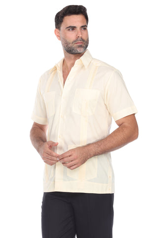 Mojito Collection Guayabera Shirt Classic Poly Cotton Blend Short Sleeve - Mojito Collection - Cuban Shirt, Guayabera, Mens Shirt, Mexican Wedding Shirt, Mojito Guayabera Shirt, White Guayabe