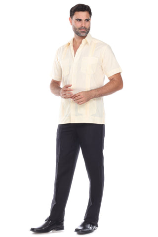 Mojito Collection Guayabera Shirt Classic Poly Cotton Blend Short Sleeve - Mojito Collection - Cuban Shirt, Guayabera, Mens Shirt, Mexican Wedding Shirt, Mojito Guayabera Shirt, White Guayabe