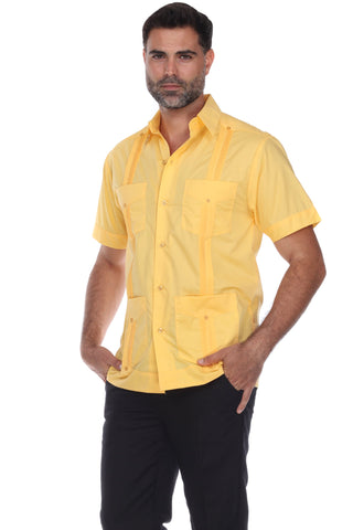 Mojito Collection Guayabera Shirt Classic Poly Cotton Blend Short Sleeve - Mojito Collection - Cuban Shirt, Guayabera, Mens Shirt, Mexican Wedding Shirt, Mojito Guayabera Shirt, White Guayabe