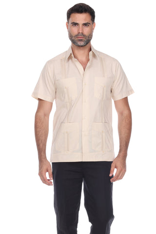 Mojito Collection Guayabera Shirt Classic Poly Cotton Blend Short Sleeve - Mojito Collection - Cuban Shirt, Guayabera, Mens Shirt, Mexican Wedding Shirt, Mojito Guayabera Shirt, White Guayabe