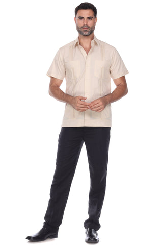 Mojito Collection Guayabera Shirt Classic Poly Cotton Blend Short Sleeve - Mojito Collection - Cuban Shirt, Guayabera, Mens Shirt, Mexican Wedding Shirt, Mojito Guayabera Shirt, White Guayabe