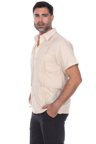 Mojito Collection Guayabera Shirt Classic Poly Cotton Blend Short Sleeve - Mojito Collection - Cuban Shirt, Guayabera, Mens Shirt, Mexican Wedding Shirt, Mojito Guayabera Shirt, White Guayabe