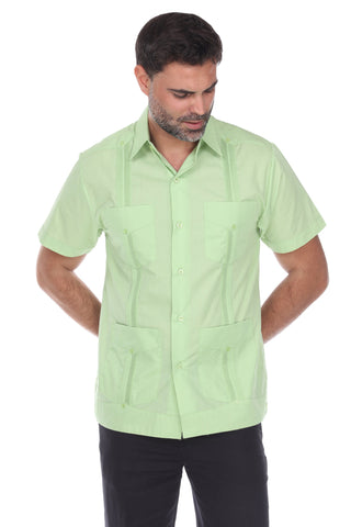 Mojito Collection Guayabera Shirt Classic Poly Cotton Blend Short Sleeve - Mojito Collection - Cuban Shirt, Guayabera, Mens Shirt, Mexican Wedding Shirt, Mojito Guayabera Shirt, White Guayabe