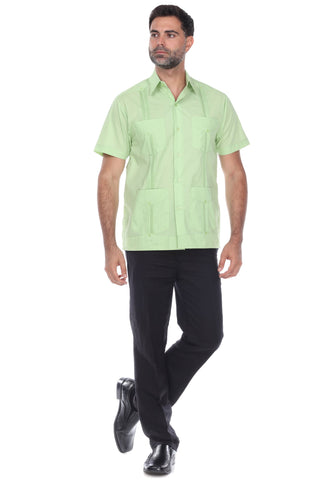 Mojito Collection Guayabera Shirt Classic Poly Cotton Blend Short Sleeve - Mojito Collection - Cuban Shirt, Guayabera, Mens Shirt, Mexican Wedding Shirt, Mojito Guayabera Shirt, White Guayabe