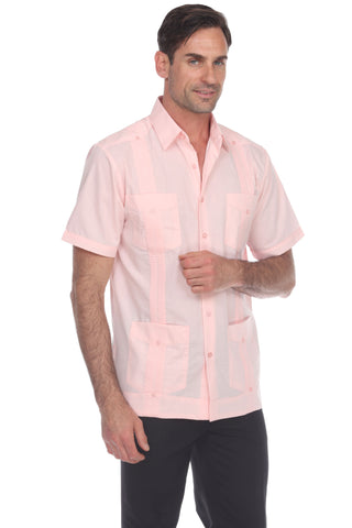 Mojito Collection Guayabera Shirt Classic Poly Cotton Blend Short Sleeve - Mojito Collection - Cuban Shirt, Guayabera, Mens Shirt, Mexican Wedding Shirt, Mojito Guayabera Shirt, White Guayabe