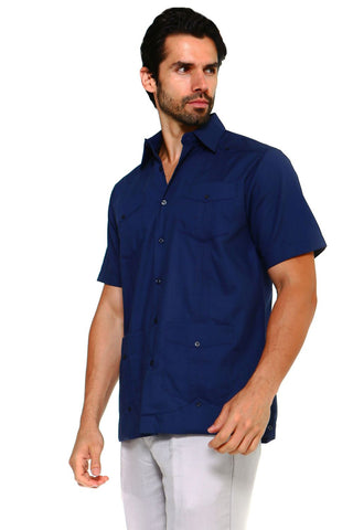 Mojito Collection Men's Traditional Guayabera Shirt Premium 100% Linen Short Sleeve  4 Pocket  Design - Mojito Collection - Guayabera, Mens Shirt, Mojito Guayabera Shirt, Short Sleeve Linen S