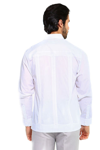 Mojito Collection Guayabera Shirt Classic Poly Cotton Blend Long Sleeve - Mojito Collection - Guayabera, Long Sleeve Shirt, Mens Shirt, Mojito Guayabera Shirt