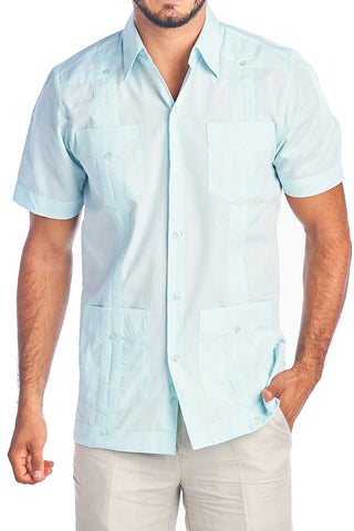 Mojito Collection Men's Traditional Guayabera Shirt Premium 100% Linen Short Sleeve  4 Pocket  Design - Mojito Collection - Guayabera, Mens Shirt, Mojito Guayabera Shirt, Short Sleeve Linen S