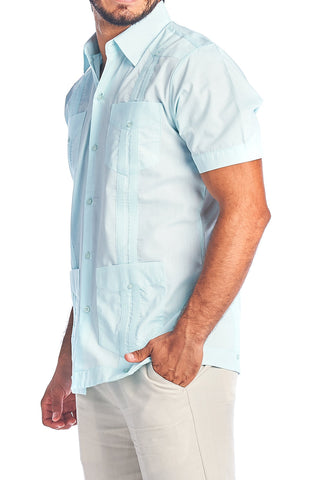 Mojito Collection Men's Traditional Guayabera Shirt Premium 100% Linen Short Sleeve  4 Pocket  Design - Mojito Collection - Guayabera, Mens Shirt, Mojito Guayabera Shirt, Short Sleeve Linen S