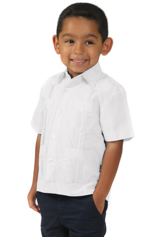 Toddler Boys Cotton Blend Guayabera Shirt Short Sleeve by Mojito Collection 0T-4T - Mojito Collection - Boys Shirt, Kids Guayabera, Mojito Boys Guayabera Shirt, Short Sleeve Shirt