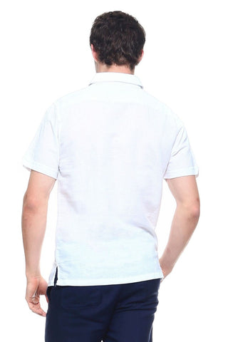 Men's Beach Resort Wear Linen Shirt Short Sleeve Lace Up Collar - Mojito Collection - Beachwear, Mens Shirt, Mojito Linen Shirt, Resort Wear, Short Sleeve Shirt