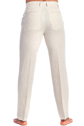 Men's Casual Flat Front Dress Pants 100% Natural Linen - Mojito Collection - Flat Front Pants, Mojito  Linen Pants, Natural Linen Pants, Resortwear Pants
